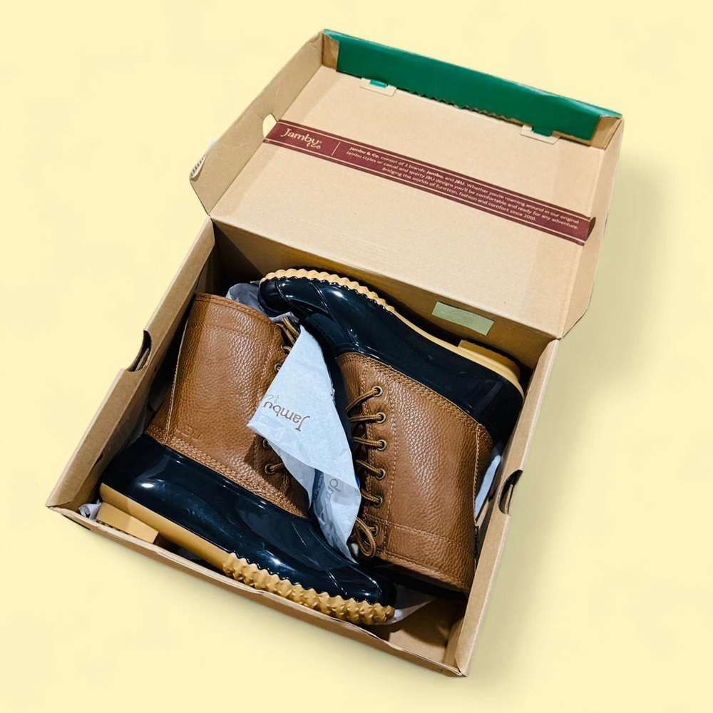 Preppy Indie Rainy Waterproof Brown Duck Boots 6 - Picture 5 of 5